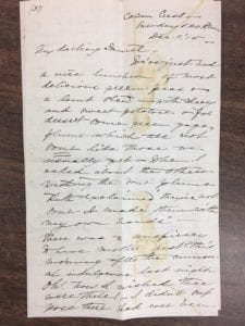 Aged letter with tea stains
